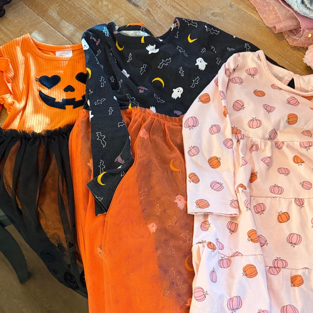 (3) Halloween Themed Dresses 3t